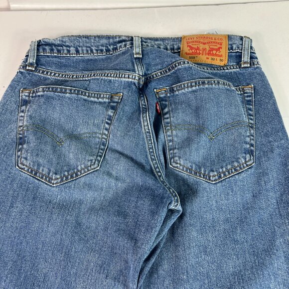 Levi's Jeans Men 31x29* 559 Relaxed Straight Blue Faded Stretch Denim Tag 32x30 - Picture 9 of 16